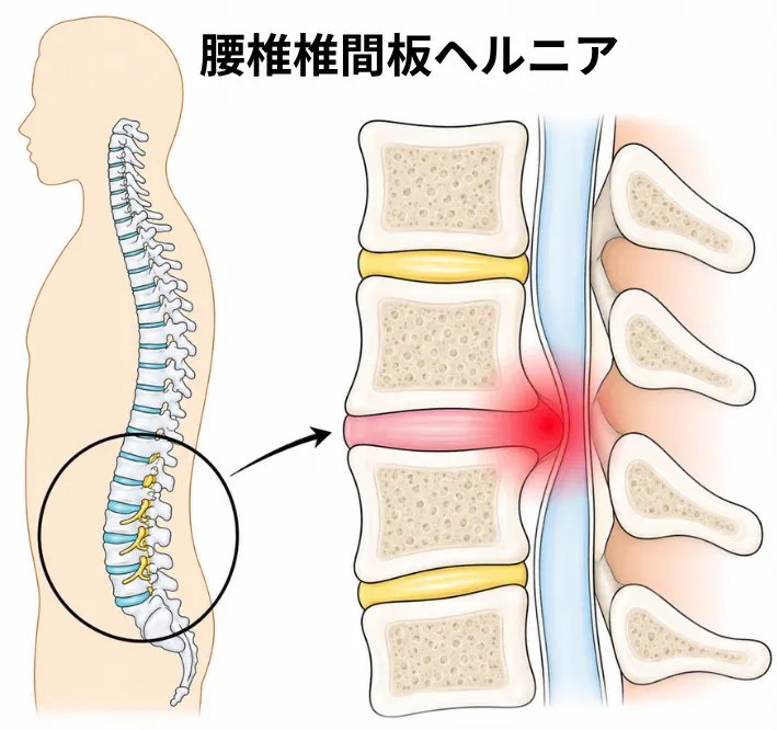 腰椎椎間板ヘルニアのイメージ
